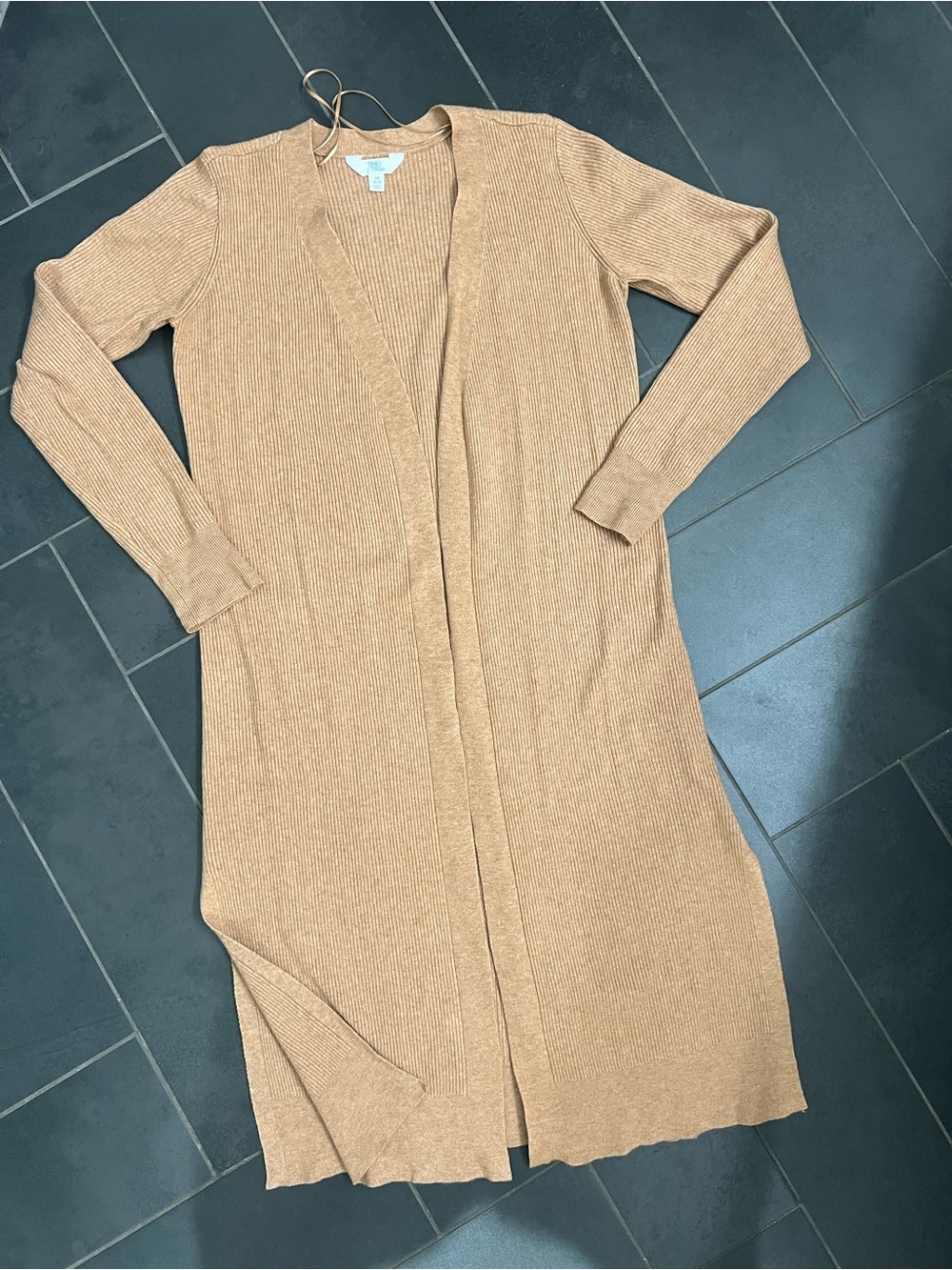 Time and Tru Long Cardigan, Caramel Brown, Like New, XS